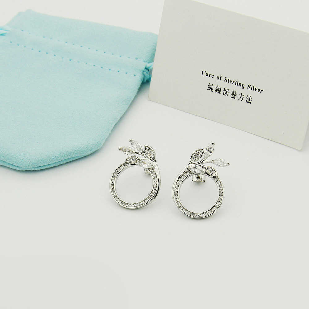 Dangle Chandelier Asian Gold Jewelry t Ring Full Diamond Olive Leaf Earnail Horse Eye Vine Round Female H250306