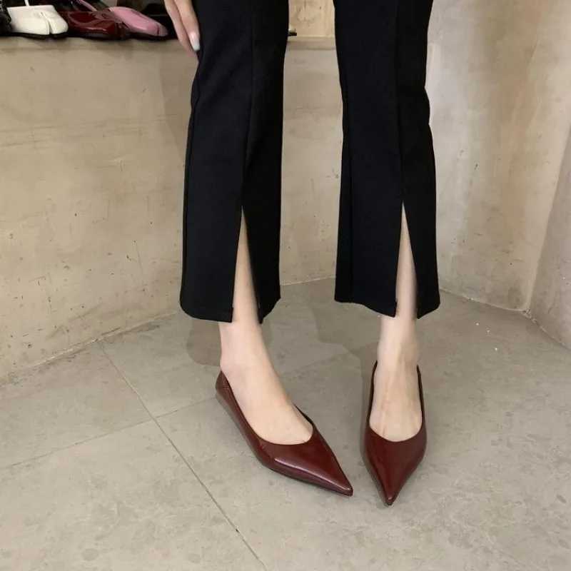 Chaussure Womens Sliding Shoe Pump Womens Low Heel Shoes Casual Point Shoes Shallow and Elegant Heel Shoes Sliding Block Y250306