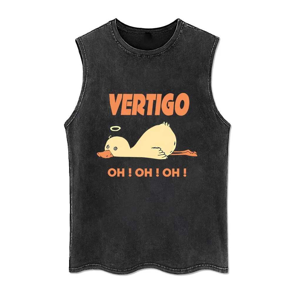 Skull Bones Sleeveless Tops Washed Retro Tank Top Animal Vintage Tank Tops Summer Black Tshirt Streetwear T-shirt Unisex Y2k TeeT250318