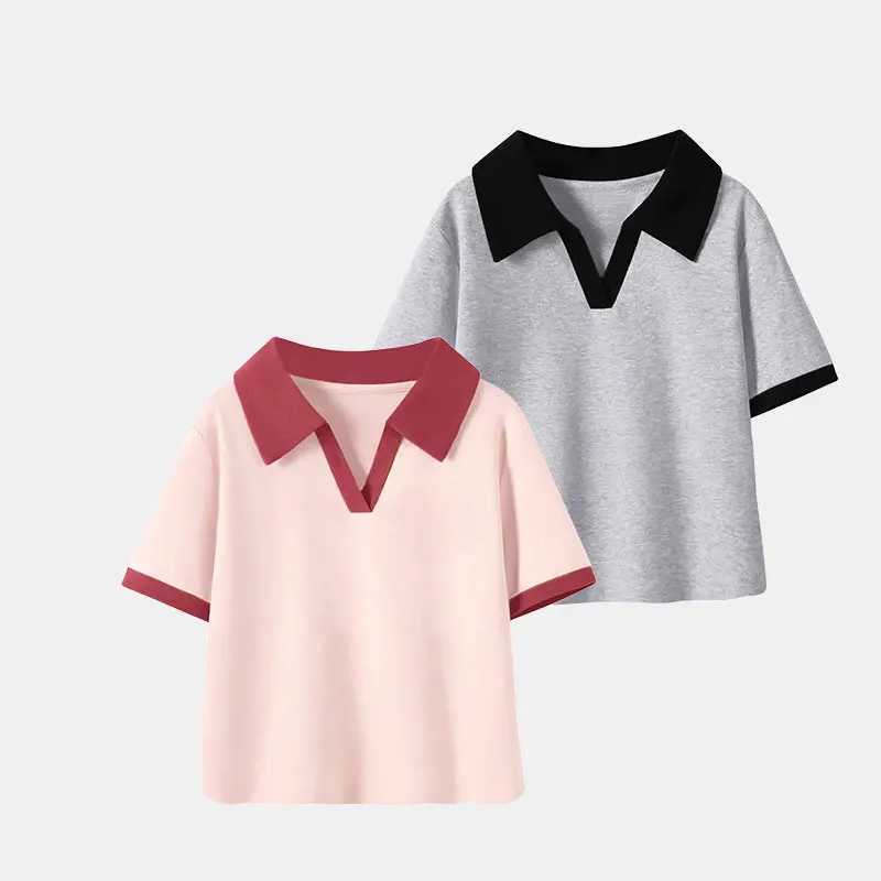 Summer Girls Polo Shirts Short-sleeve Tops for Kids Fashion Children T-shirts Teenager School Tees Baby Outfits Clothing 1-10TT250306
