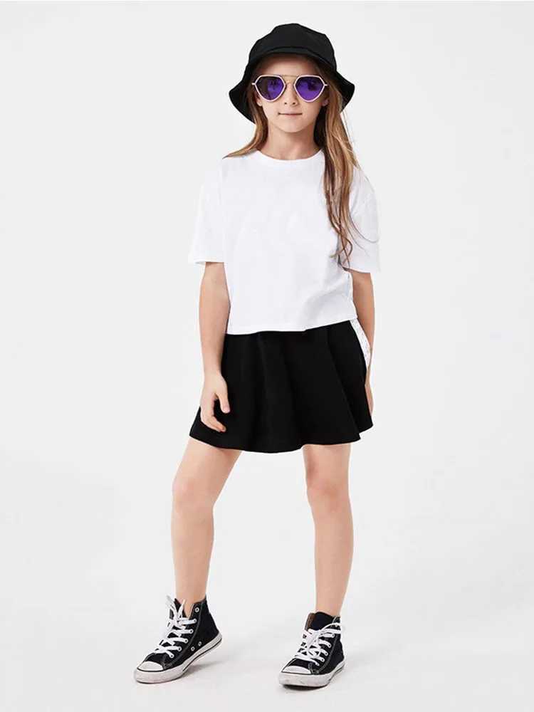 Quality Cotton Kids Clothes Classic Black White And Grey Solid Colour Comforts childrens T-Shirt Boys And Girls Fashions TopsT250306