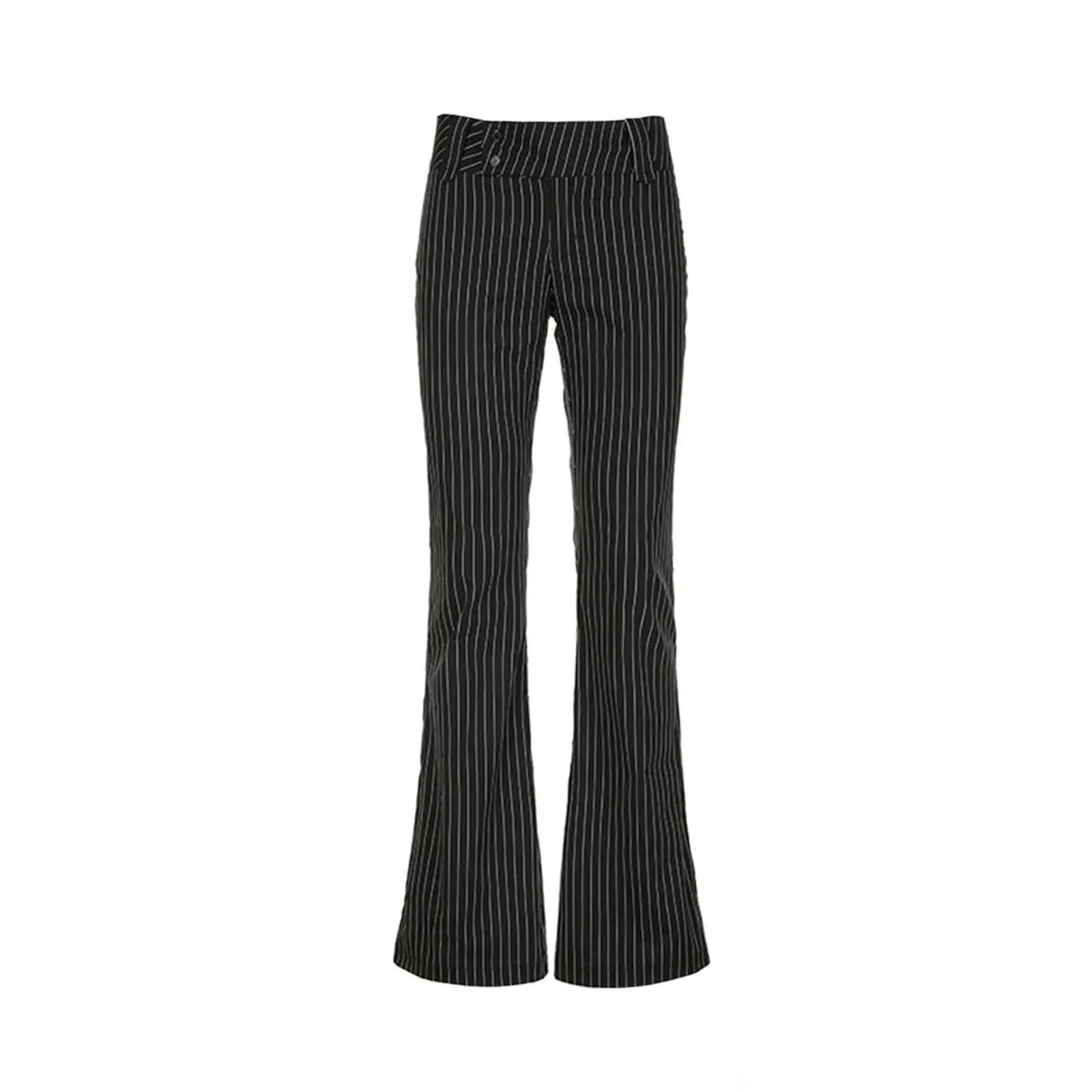Trousers Striped Slim Fit Fashion Pants Low Rise Form Fitting Casual For Street Style womens wide leg trousers tall 250306