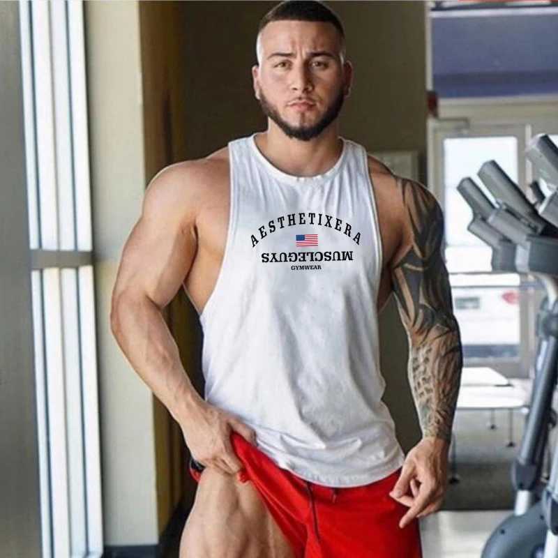 Muscleguys Men Tank Tops sleeveless Shirts Gym Fitness Bodybuilding Workout Singlet Sling Vest Male Summer Brand ClothingT250318