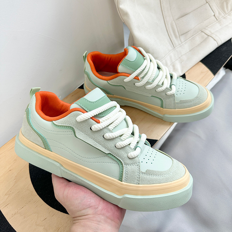 Green men's shoes autumn 2025 new trend versatile couple's shoes men's sports board shoes casual trendy shoes