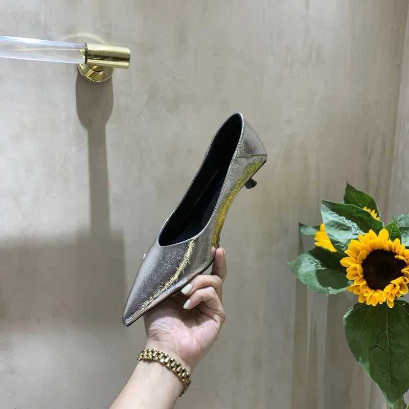 Chaussure Womens Sliding Shoe Pump Womens Low Heel Shoes Casual Point Shoes Shallow and Elegant Heel Shoes Sliding Block Y250306
