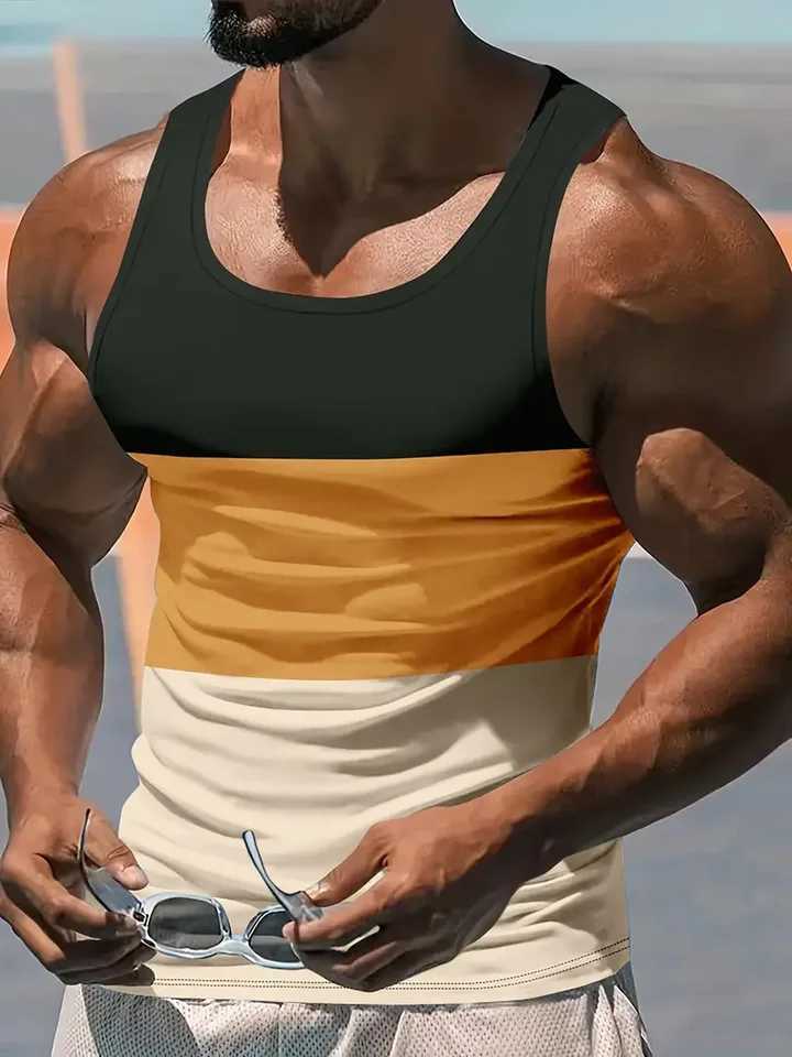 New Sleeveless Vest Street Casual Mens Vest Running Fitness Vest Quick-dry Round Neck Fitness T-shirt Mens Breathable TopsT250318