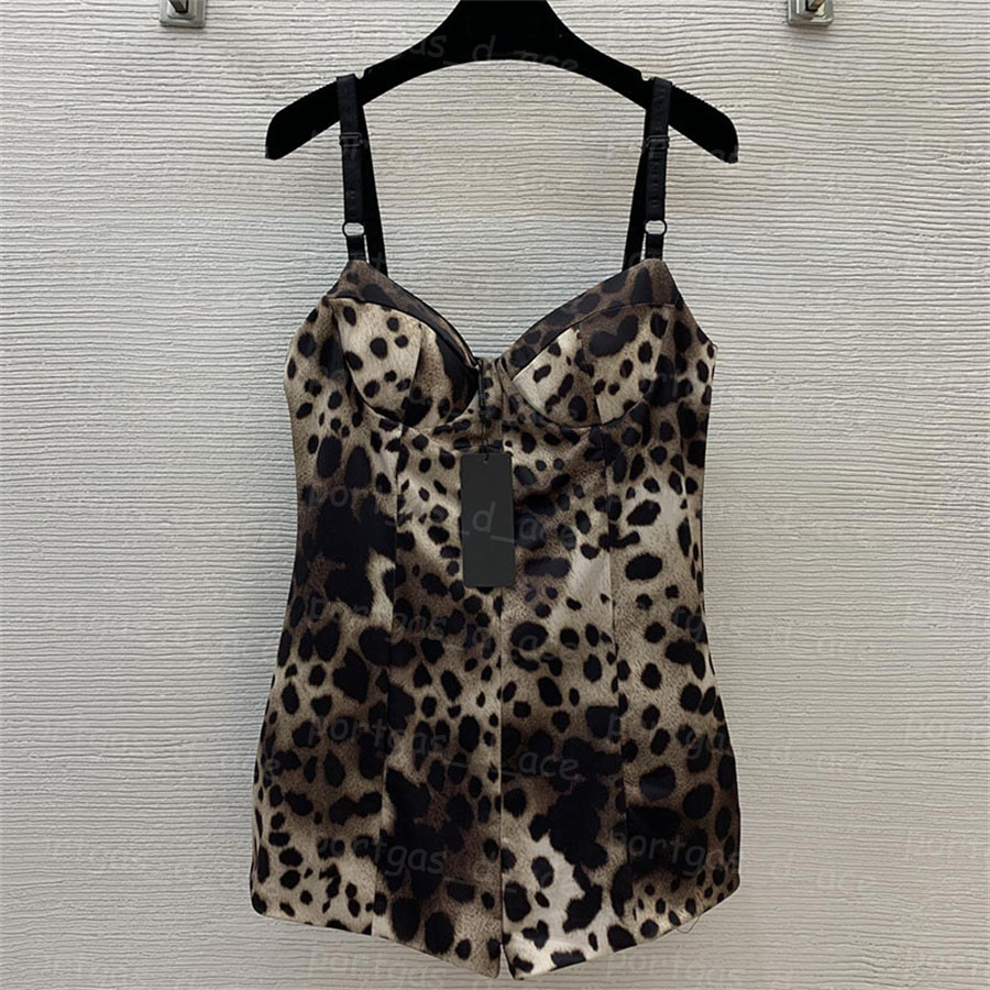 Brand Leopard Women Jumpsuit Laysuit Luxury Designer Sling Push Up Rompers Summer Sexy Mini Shorts Jumpsuits