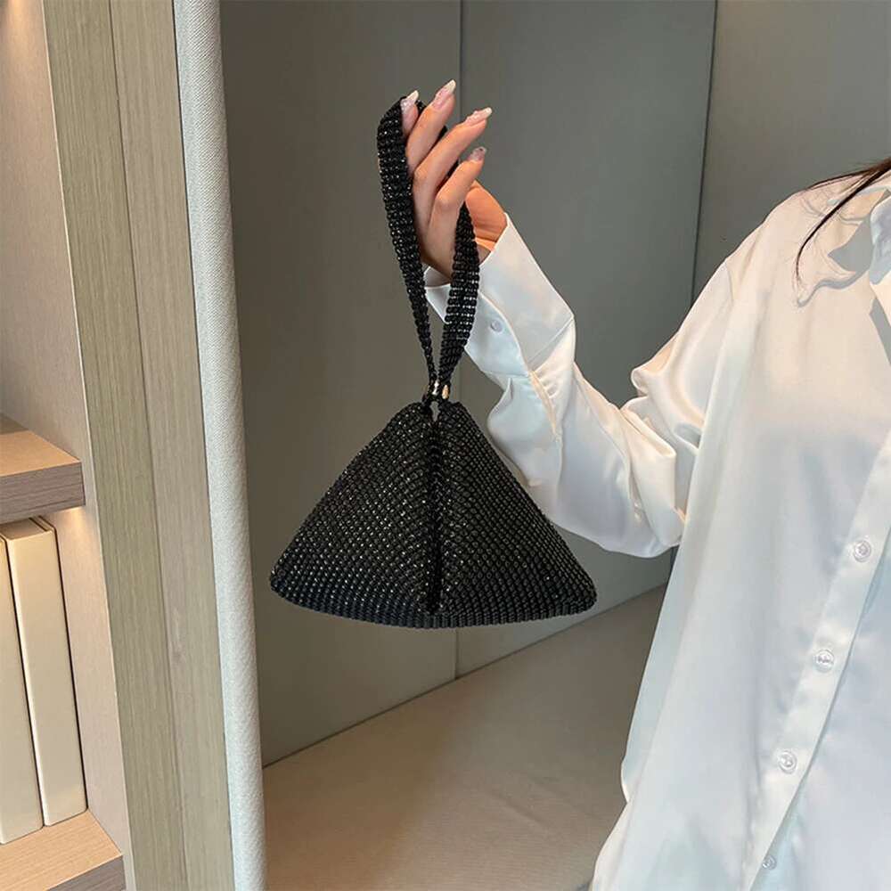 Decorated Women Rhie Lady Fashionable Shoulder Handbag Glitter Evening Dinner Clutch Underarm Bag