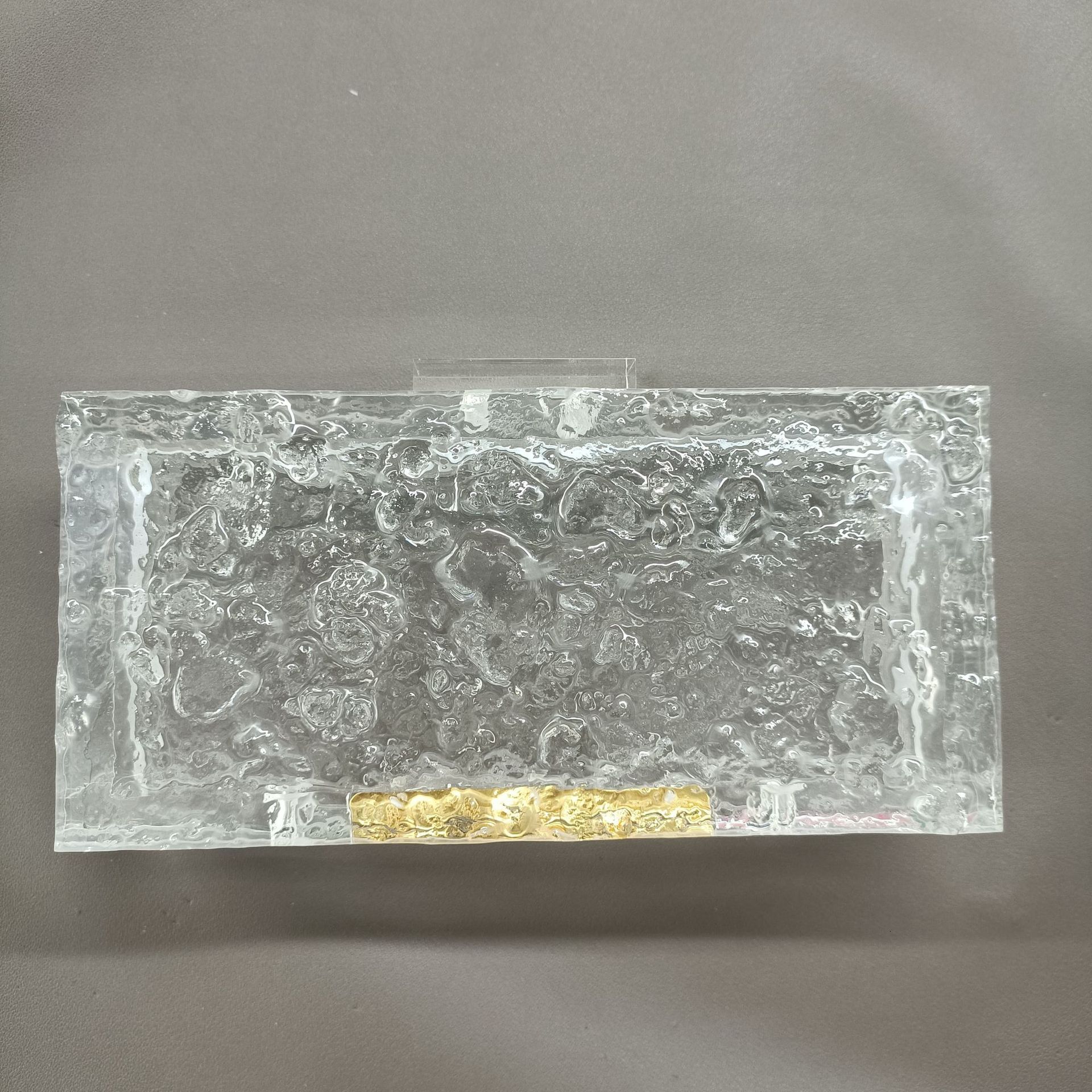 New Dinner Ice Cracked Transparent Women's Single Shoulder Diagonal Straddle Bag Vintage lucite evening bag