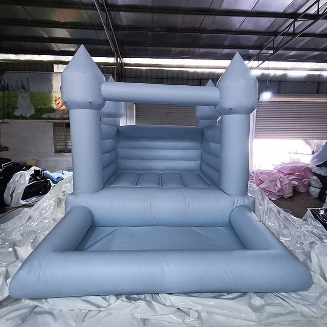 3mLx2.5mWx2.5mH (10x8.2x8.2ft) with blower Pastel kids inflatable white bounce house with ball pit baby bouncer moonwalks jumping bouncy castle soft p