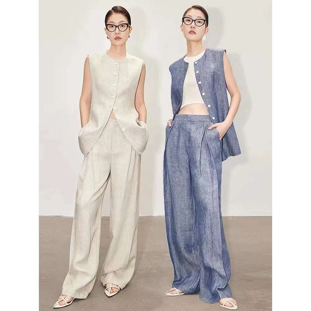 Summer New Fashion Long Sleeved Suits For Women Blue Beige Pants Office Ladies Suit Jacket Coats Blazer Sets