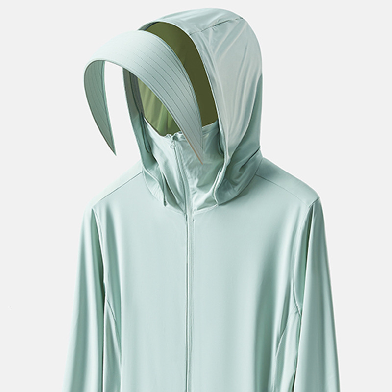 Cloud original gauze ice feeling sun protection for women, breathable and UV resistant, detachable large brim men's skin clothing tracksuit