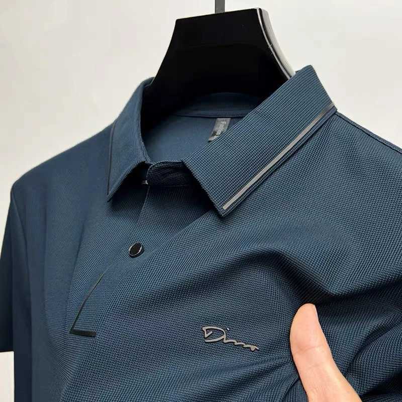High quality ice silk breathable POLO shirt mens short sLeeved T-shirt summer fashion brand embroidered shirt mens luxury top X250306