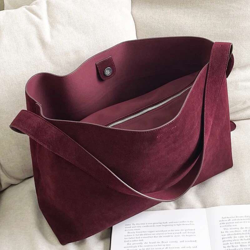 Korean Vintage Genuine Leather Tote Bags For Women Designer Handbags Purse 2025 New In Cowhide With Inner Pocket Shoulder