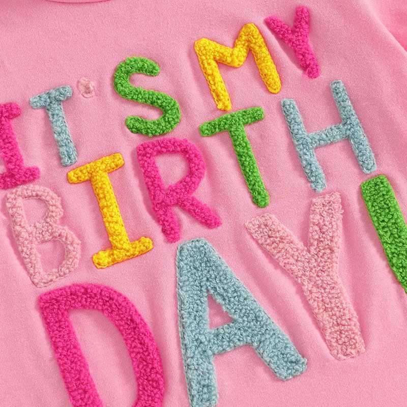 Girls Birthday T-Shirts with Embroidered Letters Crew Neck Short Sleeves - Cute and Stylish Tops for Toddler Girls PerfectT250306