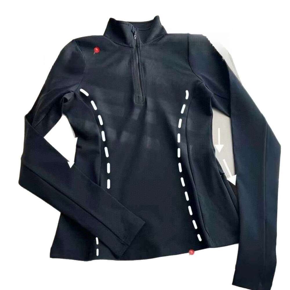 New Product: Half Zip Small Stand Up Collar Waist Yoga Top, Sports Tennis Style Long Sleeved Jacket, Slim Fit