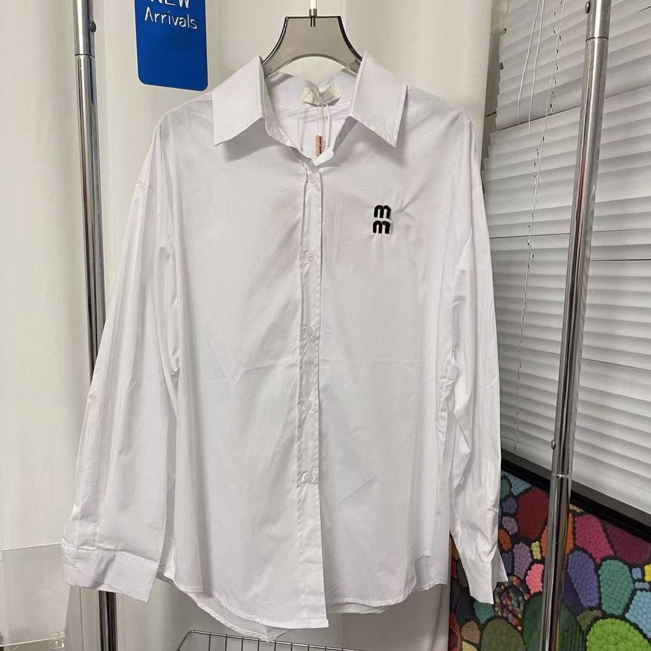 Loose Designer shirts women blue Blouse fashion spring embroidery Base Shirt womens long sleeve lapel coat tops