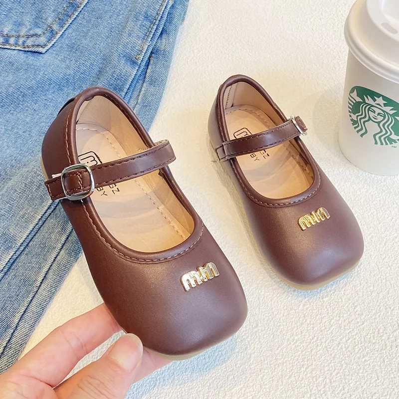 Girls Leather Shoes 2024 Spring Autumn New Soft Sole Small Girls Princess Single Shoes Childrens Performance Shoes J173T250306
