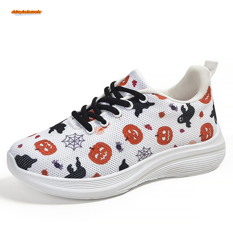 Autumn Women's Sports 2025 New Temu Halloween Fashion Mesh Breathable Casual Shoes #ddmykukumalu