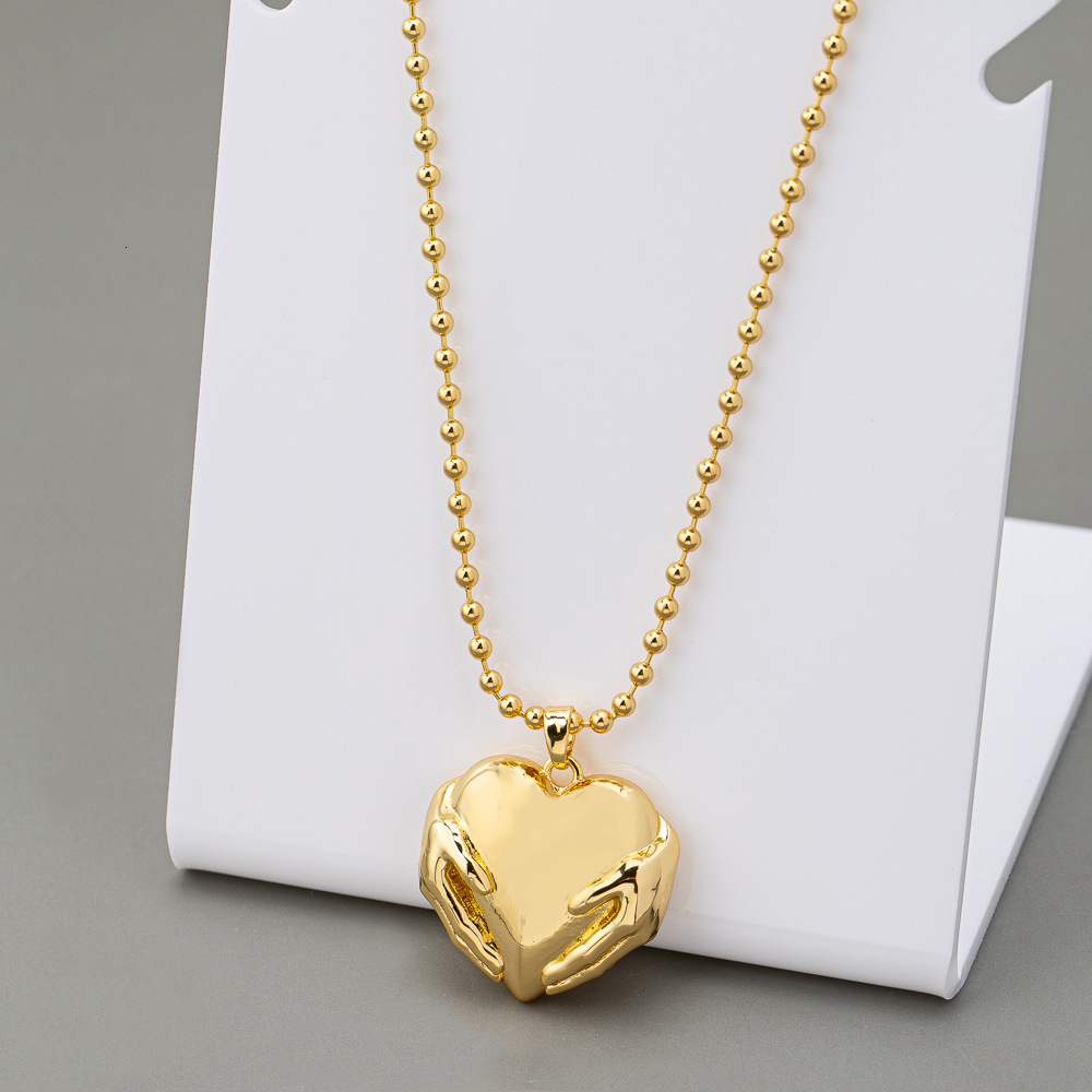 French Retro Little Fragrant Love Pendant Simple Everything With Simple Temperament Fold With Personality Necklace Women's Jewelry