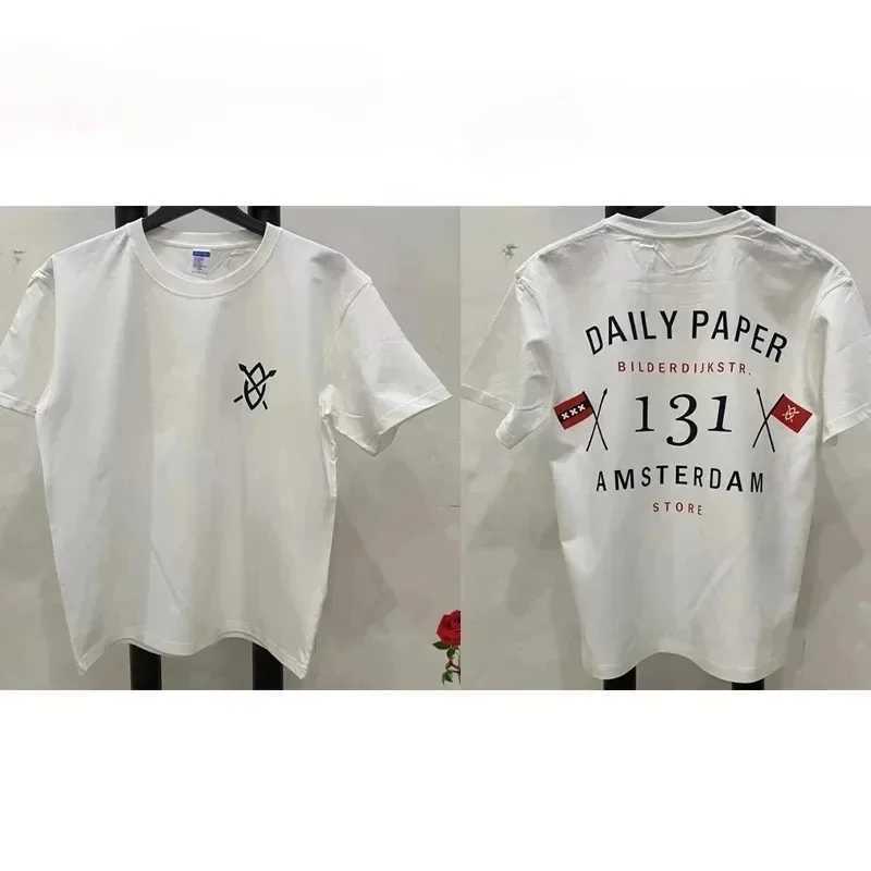 Daily Paper Tops Cotton Printed T-shirt unisex loose short sleeved clothing Daily Paper Boys Pure Cotton T-shirt X250306