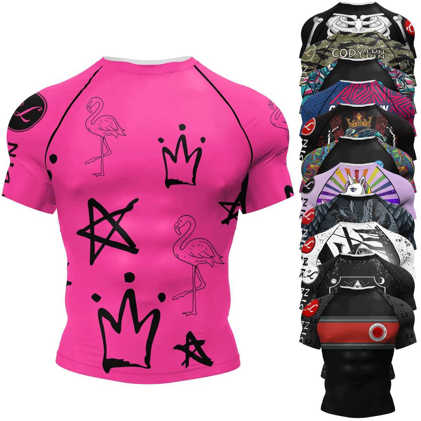 Cody Lundin Short Slve Mens Jiu Jitsu BJJ No Gi Rash Guard Sublimation Men Running Training T-shirts Strech Ts T250306