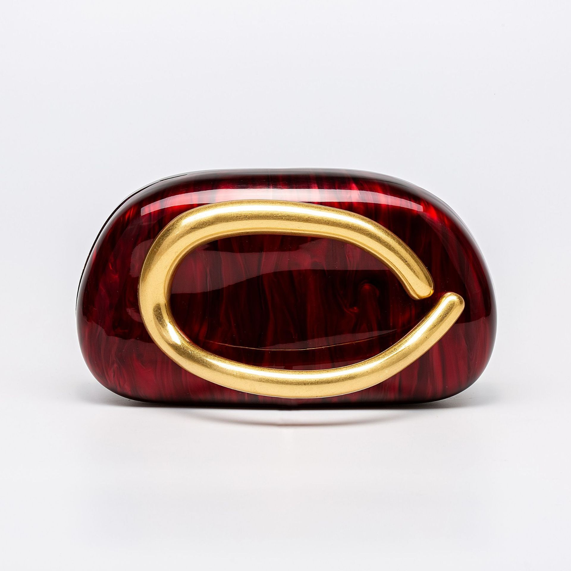 2025 Women's New Single Shoulder Diagonal Span Shaped Shell Bag, Vintage lucite evening bag