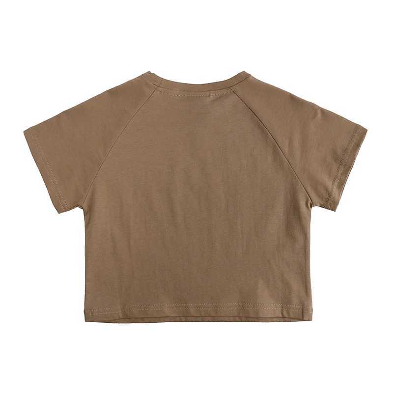 2024 Kids Summer Cotton T-shirt Support Children Custom DIY Clothes Solid Breathable Toddler Casual Outfit Korean Boy Girl Top T250603
