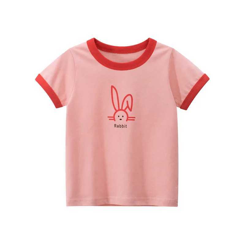 2025 Summer 2-8 Years Kids Girl Shorts Sleeve T-shirts Printed Little Girl Top Baby Girl T Shirts Children Toddler Girl ClothesT250306