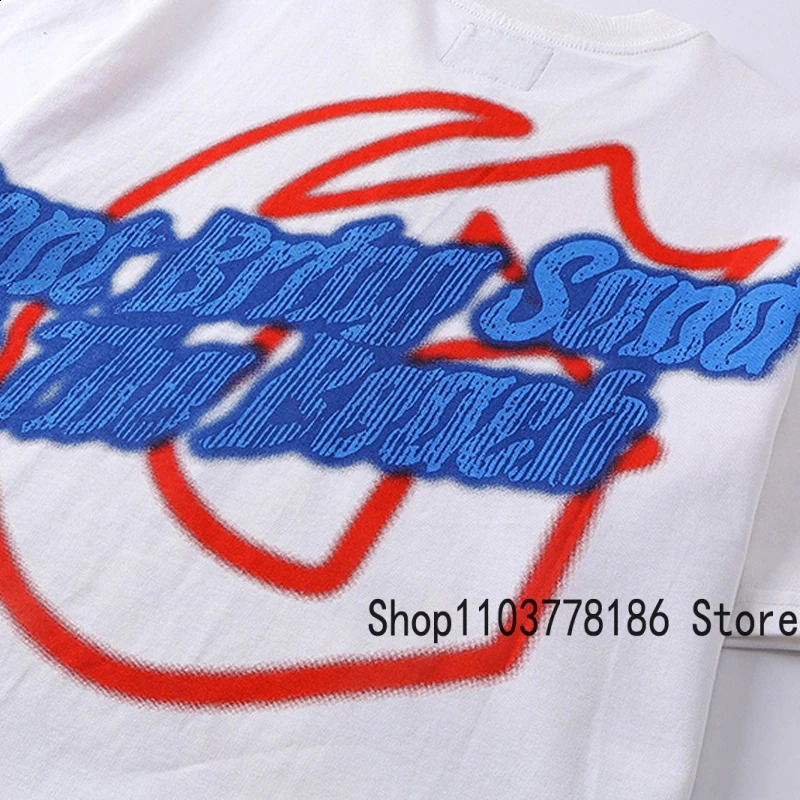 Classic White GOD SPEED T Shirts Letter Seaside Holiday Scenery Print Godspeed Short Sleeve Unisex Tees Tops 250305