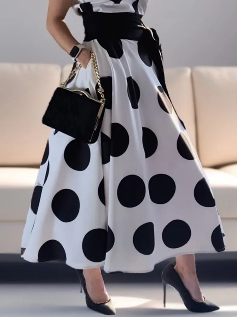 Modigirl Summer Ladies Polka Dots Elegant Dress Daily XLine Shirt for Women Party Evening Prom Dresses 250228