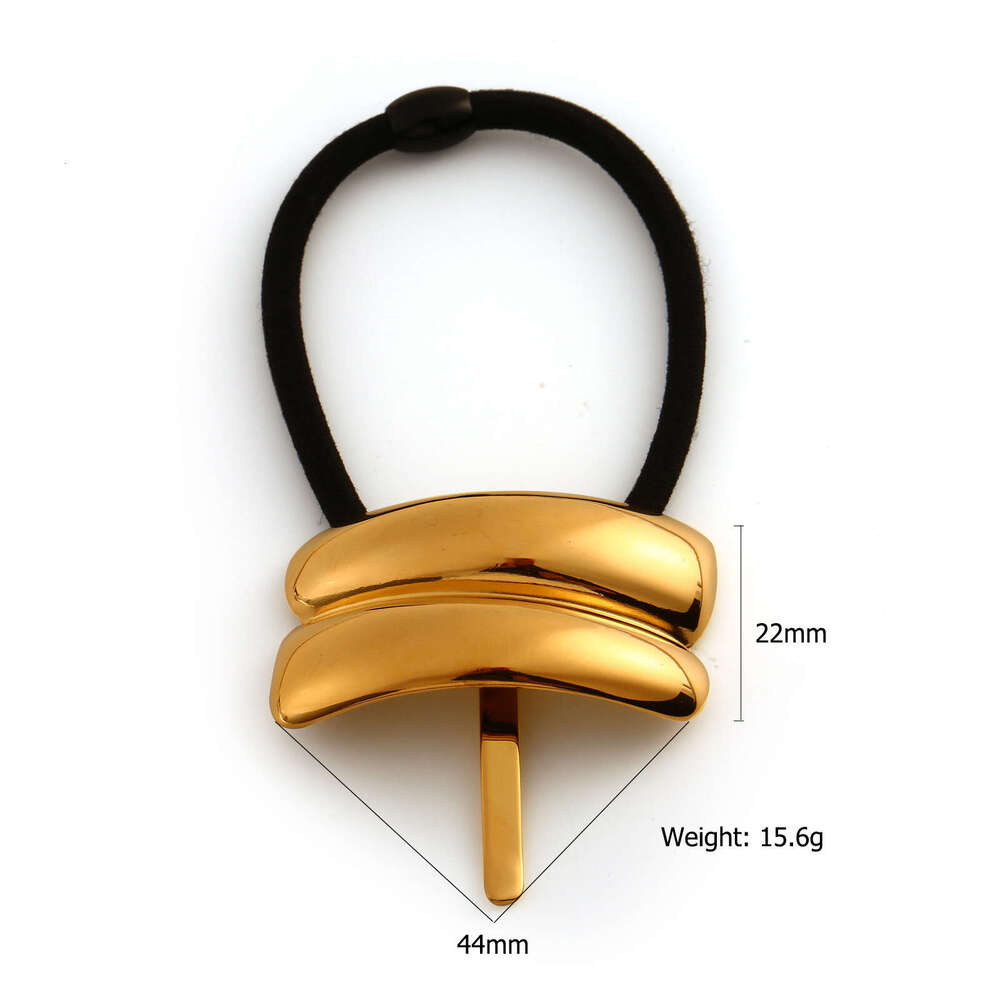 New minimalist stainless steel headband, fashionable and high-end style, ponytail tied hair tie, black headband