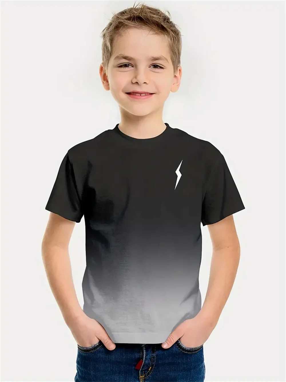 Simple Kids Boys Clothes 3d Print Tee Shirt Short Sleeve Simple Childrens Clothing Fashion T Shirt For Boys Top TeeT250306