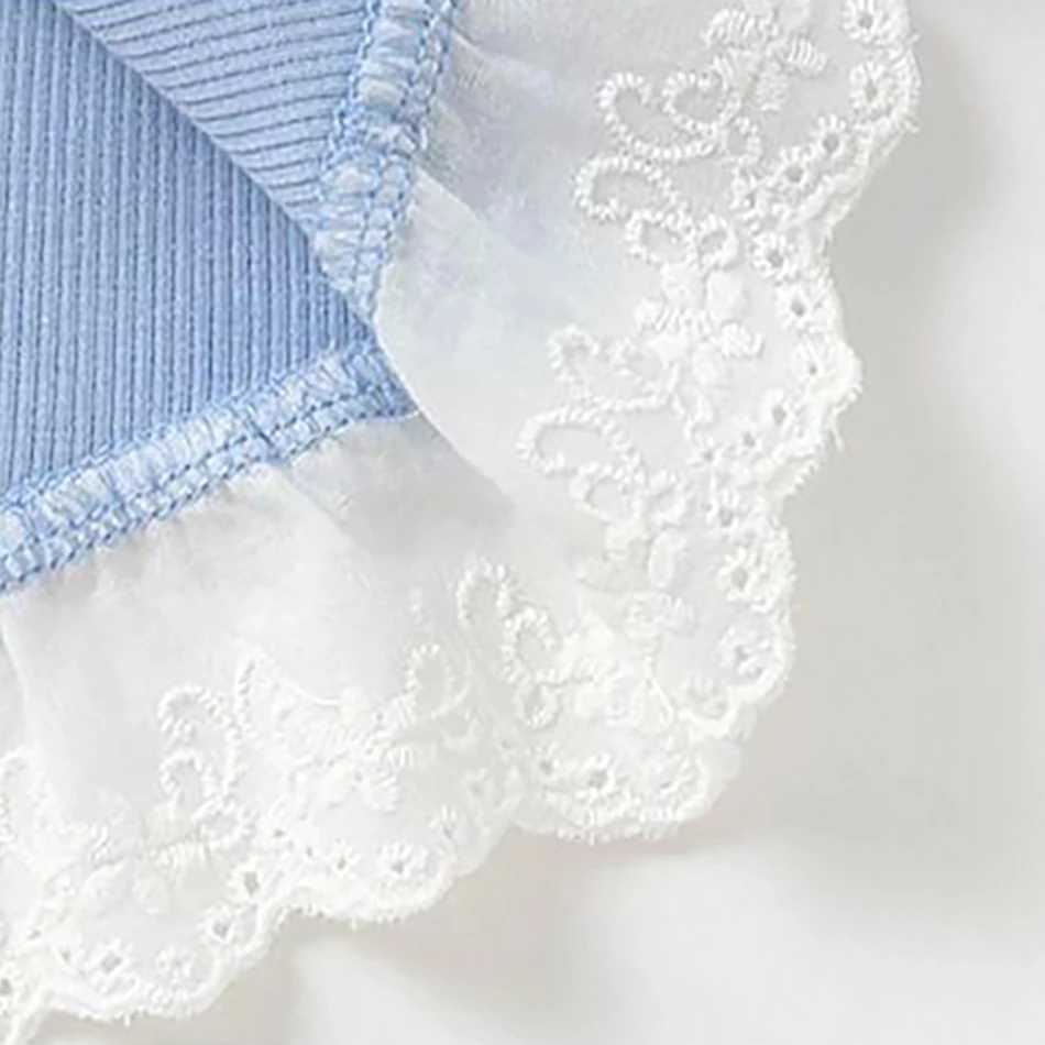 New Girls Summer Wear Short Sleeveless Bow-Knot Detail Floral Lace Edged Sweet T-Shirt Top Daily Versatile Children Clothing T250603