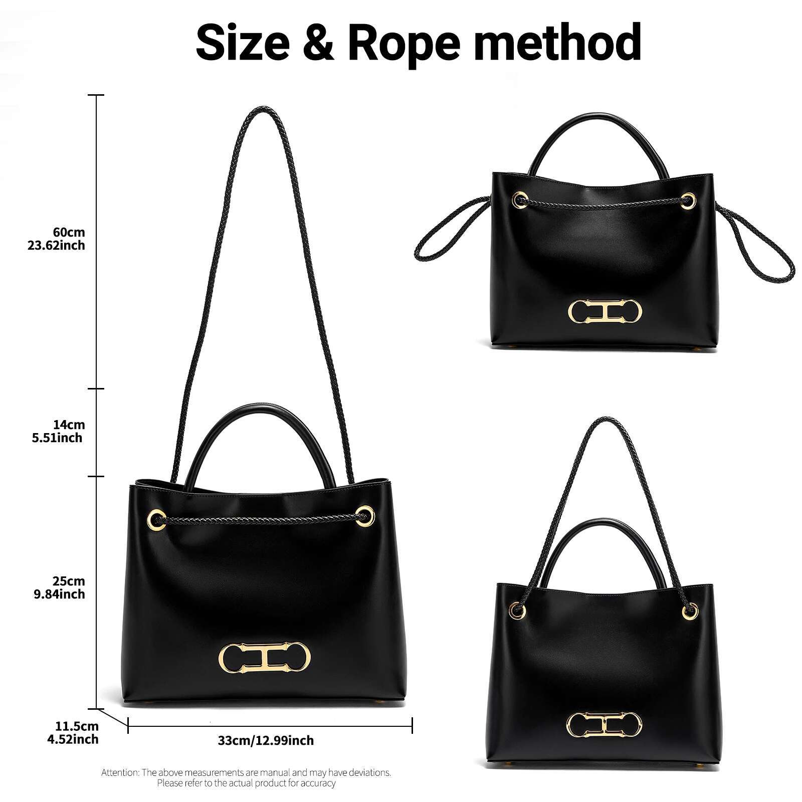 CHCH Tote 2025 New Black Business Women's Dual Purpose Shoulder Bag