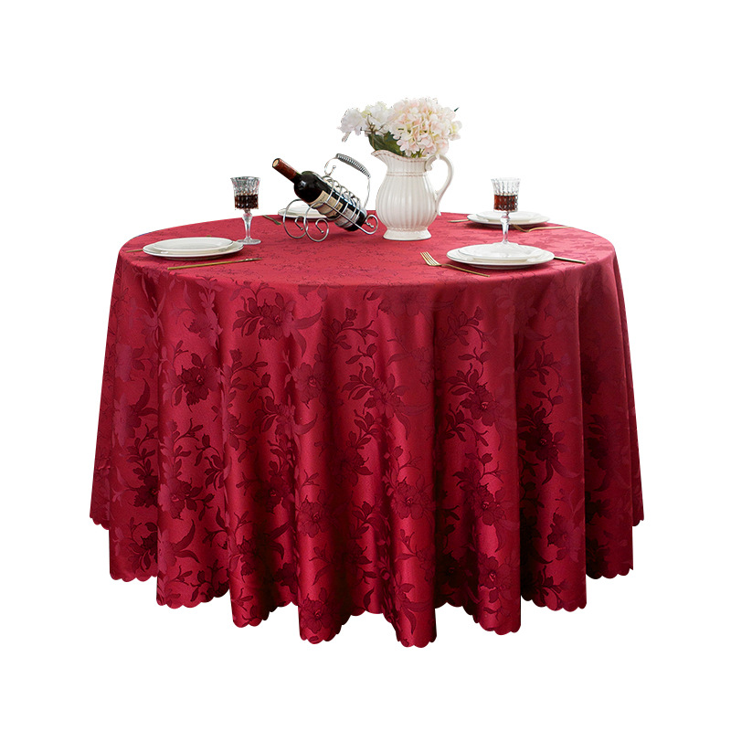 Hotel Thickened Encryption Restaurant Box Round Tablecloth Banquet Business Exhibition High Texture Tablecloth