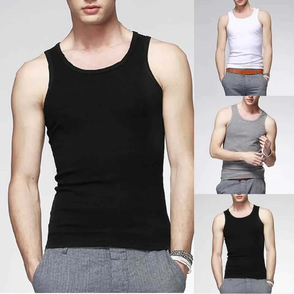 Mens Vests Tank Top Gym Muscle Summer Training Plain Sleeveless T ShirtT250318