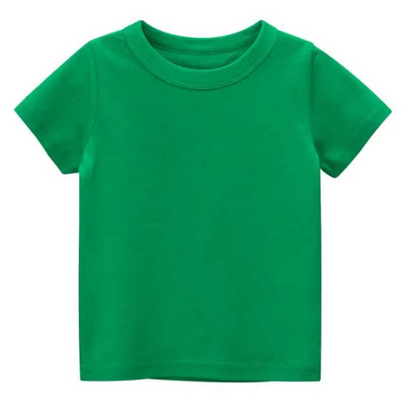 Kids Plain T Shirt Tops for Child Boys Girls Baby Toddler Solid Blank Cotton Clothes White Black Children Summer Tees 1-8 YearsT250306