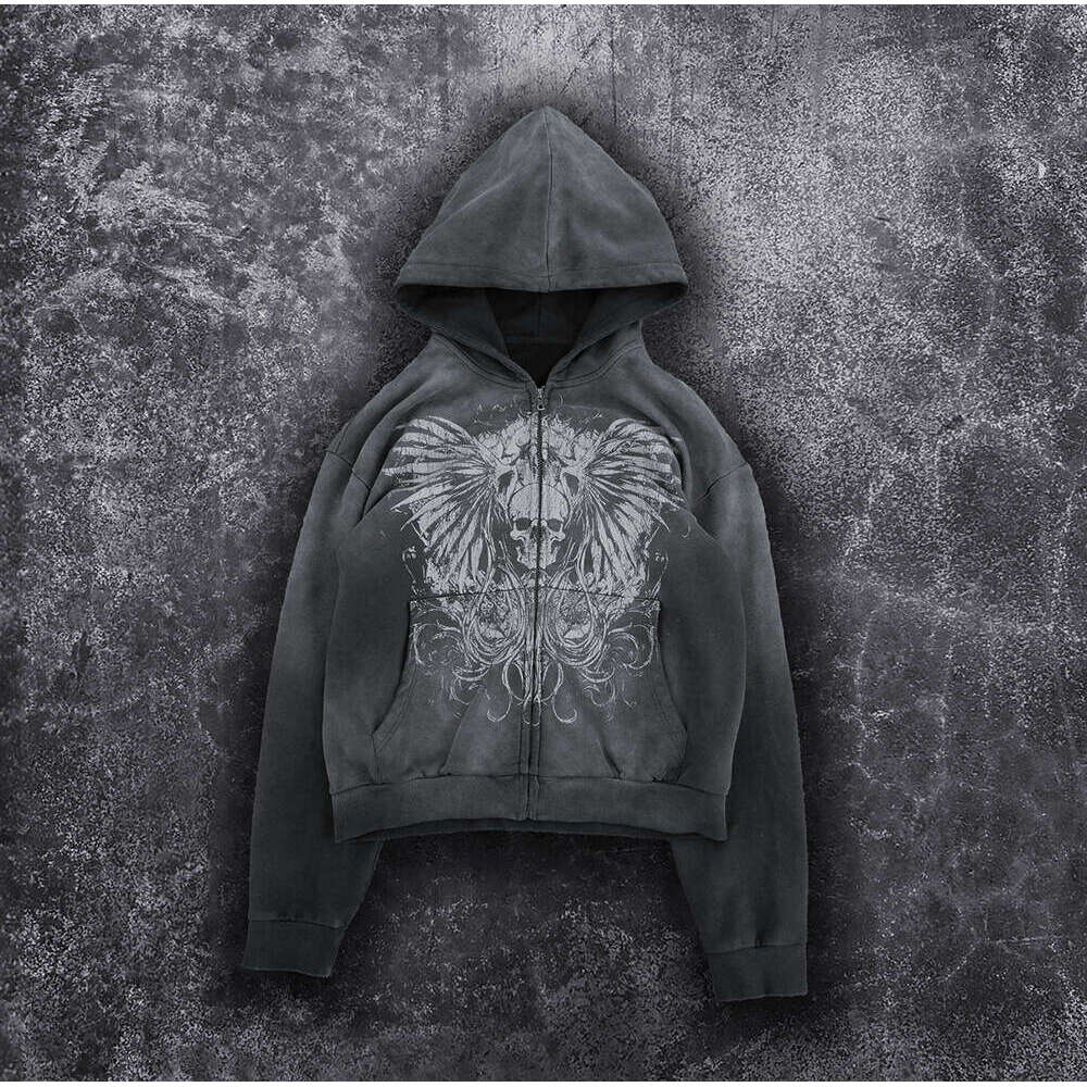 Sweatshirt printed pattern long sleeved pullover hoodie dark street trend y2k gift for man