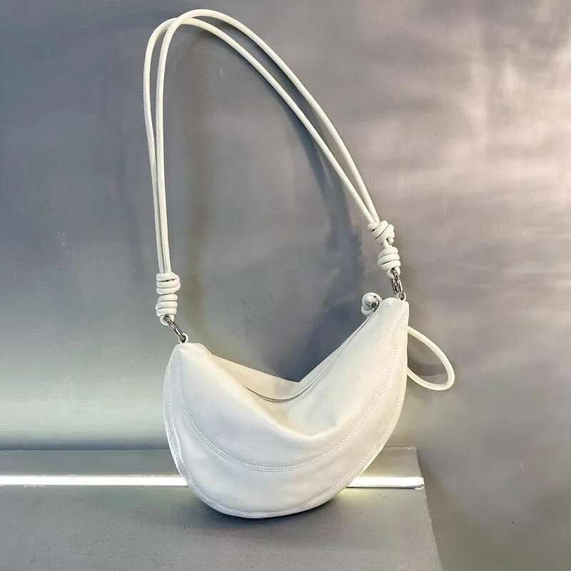 IELGY High End Casual Versatile One Shoulder Crossbody Soft Leather Crescent Underarm Bag