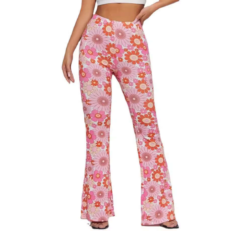 European and American summer hot selg women's full body ral sexy bell bottom pants 2025 new casual versatile fashion clothing