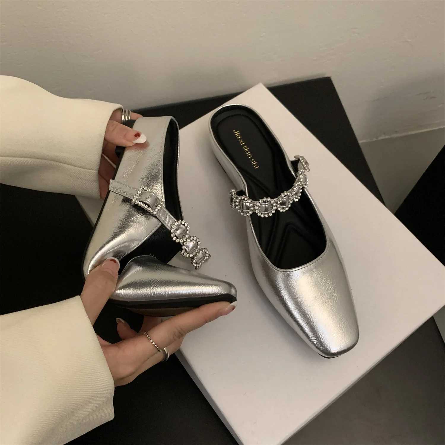 Rhine Slippers 2025 New Outside Job Sandals Slides Mes Low Heel White Shoes for Wen with Cfortable Luxury Style Y250306