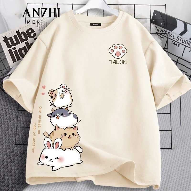 Kids Summer Cotton Short Sleeve T-Shirt Top Cute Critter Print Girls School T-Shirt Home Soft Pajama T-Shirt Street Tee TopsT250306