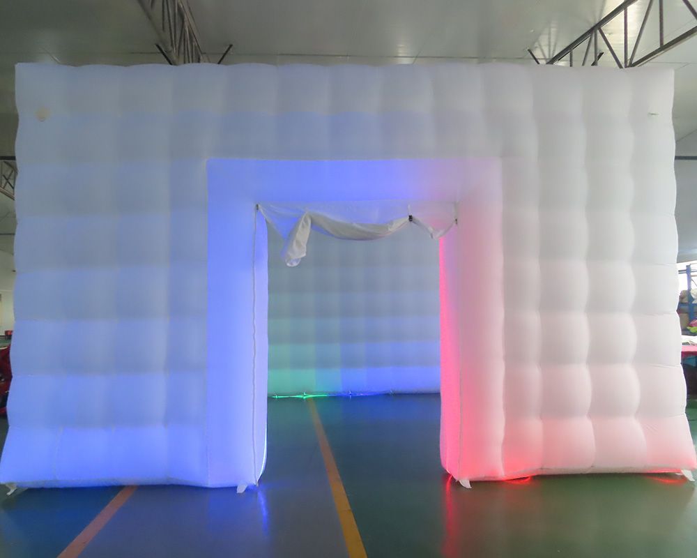 Free air ship to door,10mLx10mWx4.2mH (33x33x14ft) outdoor activities colorful LED lighting inflatable tent,white inflatable disco nightclub tent for 