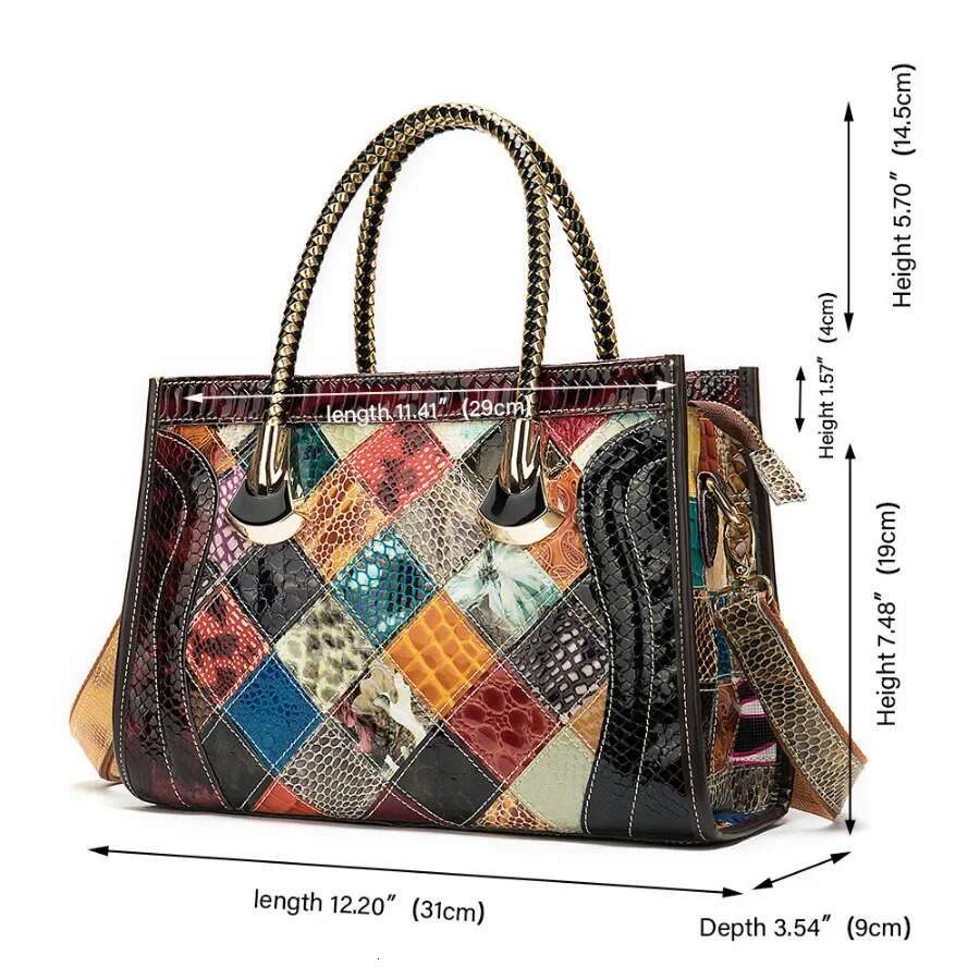 Women Multicolour Handbags Purses Real Leather Shoulder Designer Female Casual Tote Travel Bag Ladies Girl Hand Bags