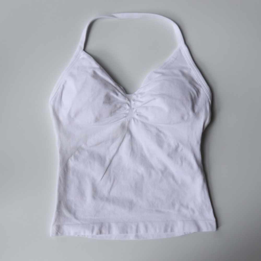 New Longline Strappy Top Sports Vest Women Seamless Yoga Tank Tops Ruched Backless Gym Clothes Workout Sleeveless Shirts With Chest Padded Outfit Bra