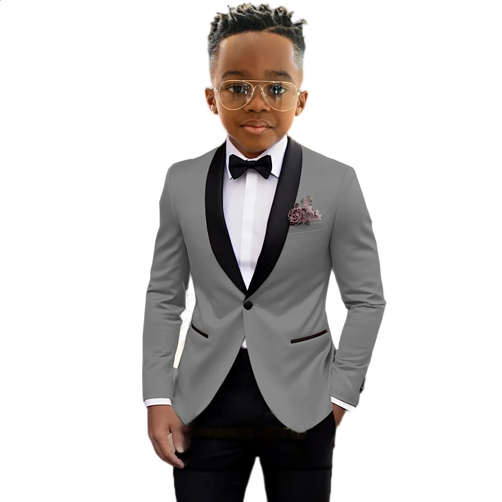 Boys Wedding Tuxedo Kids Suit Custom Jacket Pant 2 Piece Formal Party Clothes Teen Festival Blazer costume enfant 250305