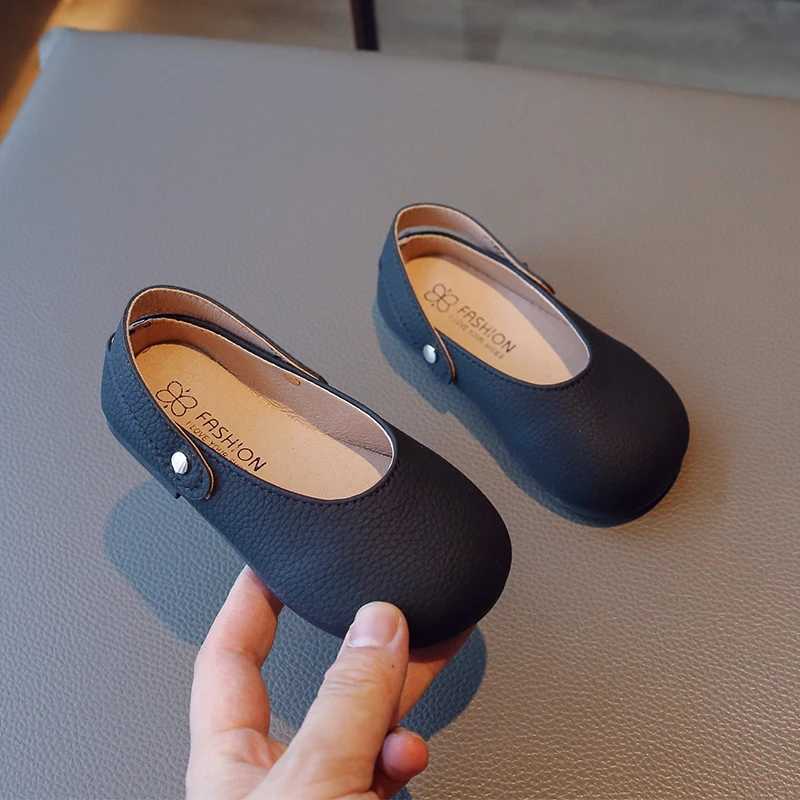 Girls Flat Shoes Solid Color Matte Back Strap Slip-on Children Slippers Beathable Brown Beige Leisure Kids Mary Janes 23-34T250306