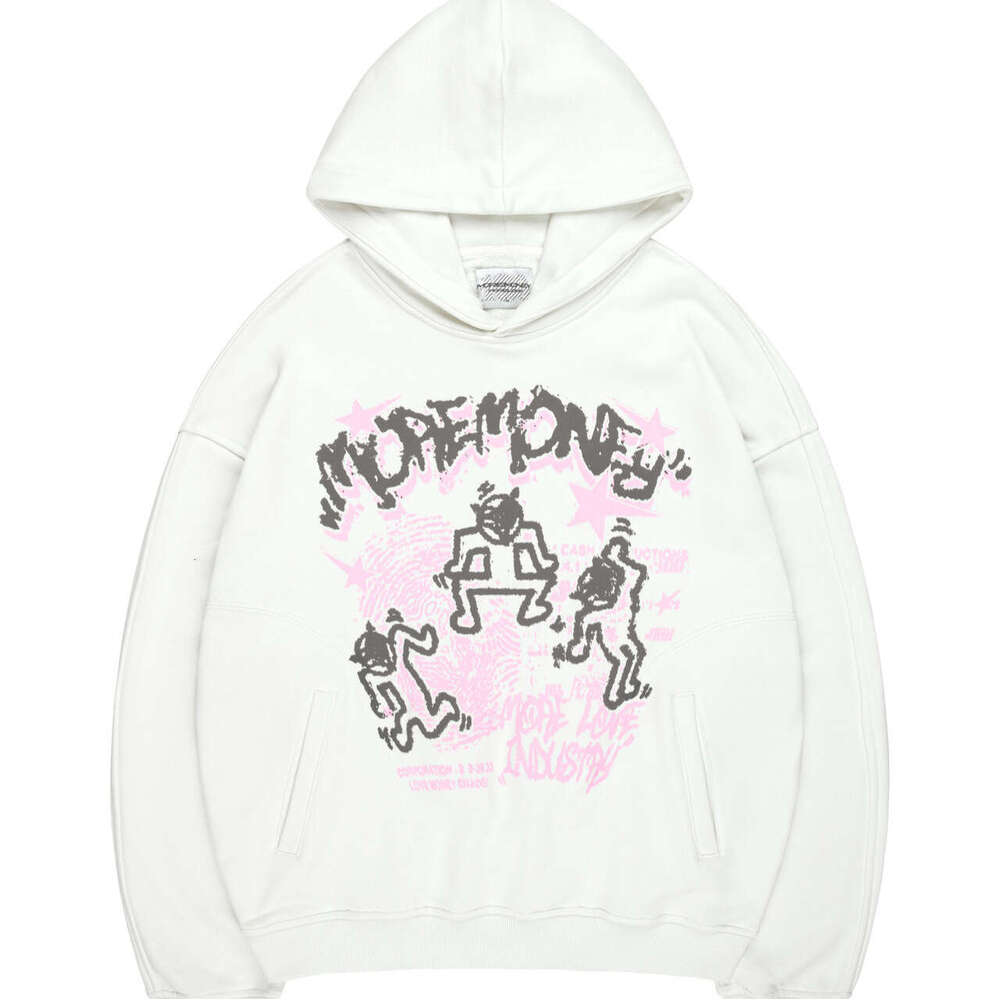 Sweatshirt graffiti printed pattern long sleeved pullover hooded sweatshirt jacket trendy outfit