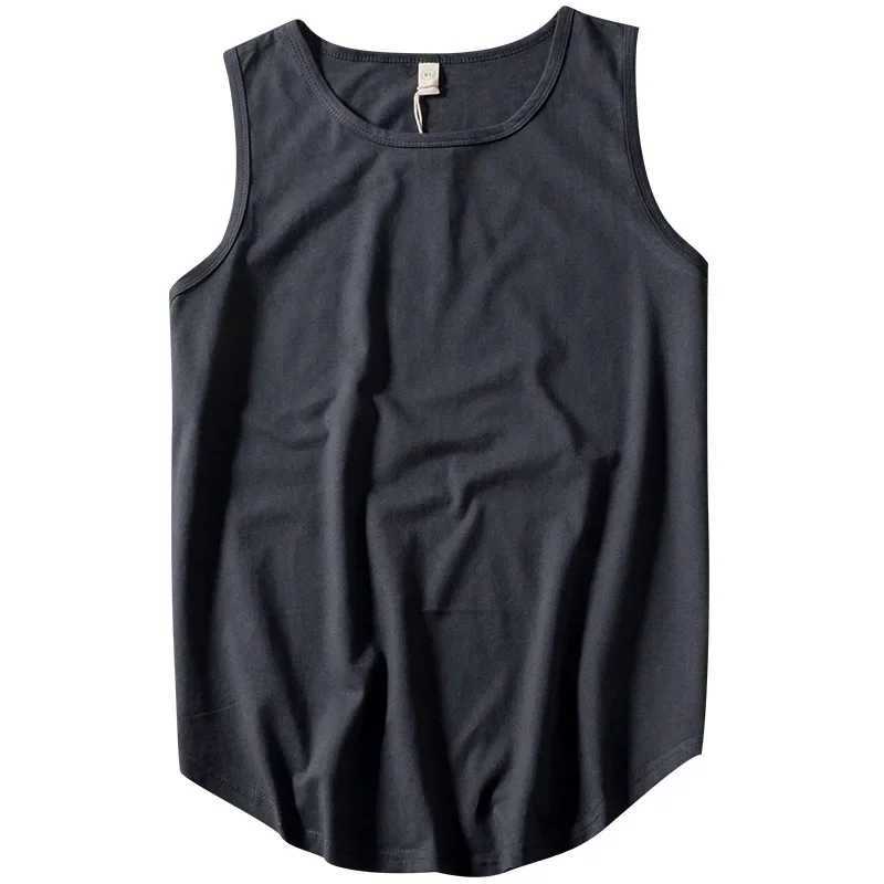 MRMT 2025 Brand New MenS Vest Cotton Solid Tank Top For Male Medium Long Pure Cotton Sweatwicking Tank Tops Sports Fitness VestT250318